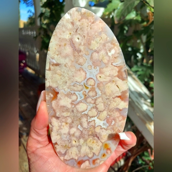 Big Pink Amethyst Blue Flower Agate Slab - Picture 2 of 14